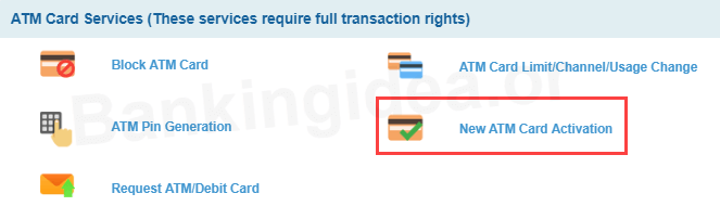 activate new sbi atm debit card online