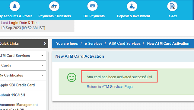  Activate New SBI ATM Debit Card Online