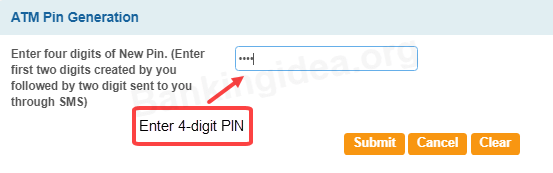 SBI New ATM Debit card Pin Generation Online