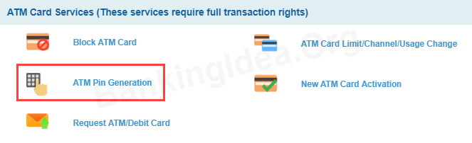 SBI New ATM Debit card Pin Generation Online
