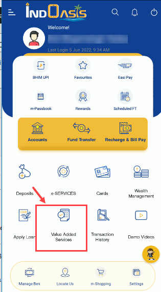 Indian Bank cheque book apply