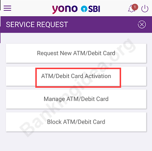 Activate SBI ATM card SBI YONO