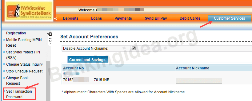 register activate syndicate net banking online
