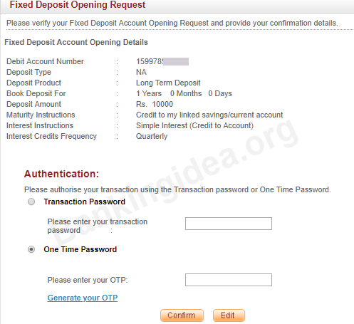 Indusind bank open fixed deposit online