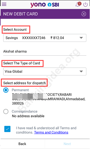 apply SBI ATM Debit card online