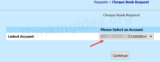 Request Cheque Book Bank of India