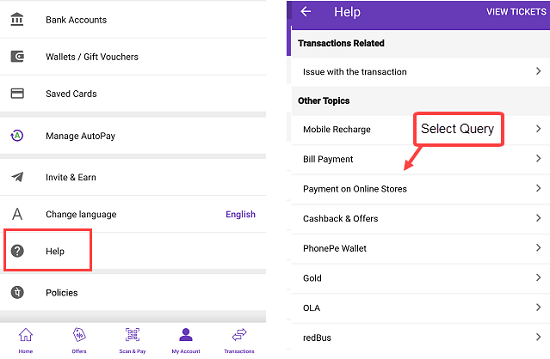 Phonepe customer support