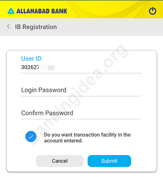 Allahabad bank net banking online register