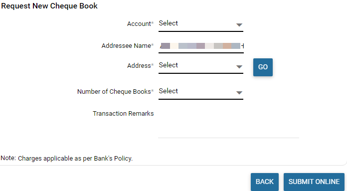 Request UCO Bank Cheque Book Online from Mobile Banking