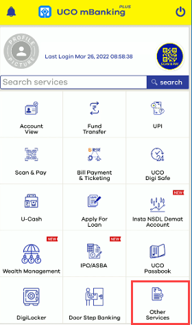 uco mobile banking other services