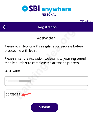 SBI Mobile Banking activation process