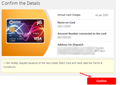 Apply for Kotak Bank Debit card online