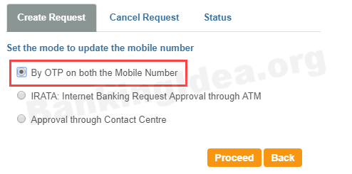 Change SBI registered mobile number online