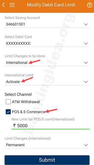 icici debit card international usage