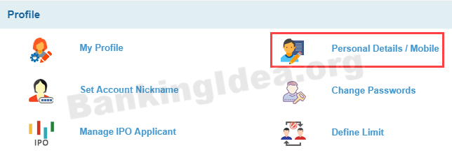 Change SBI registered mobile number online