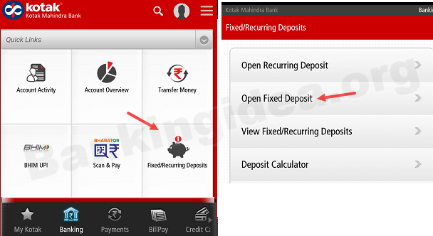 Kotak Bank open Fixed Deposit Online
