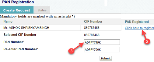 register-pan card sbi account online