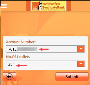 Request Syndicate Bank Cheque Book Online