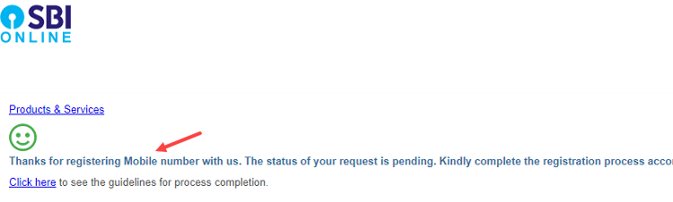 Change SBI registered mobile number online