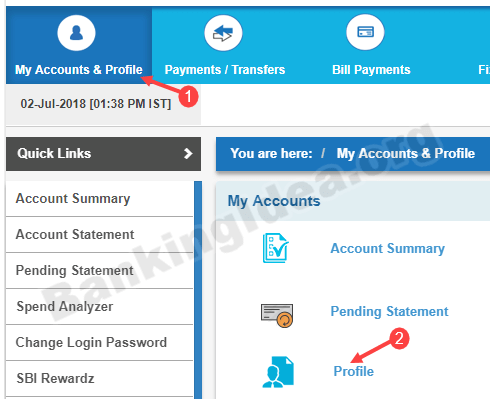 Change SBI registered mobile number online
