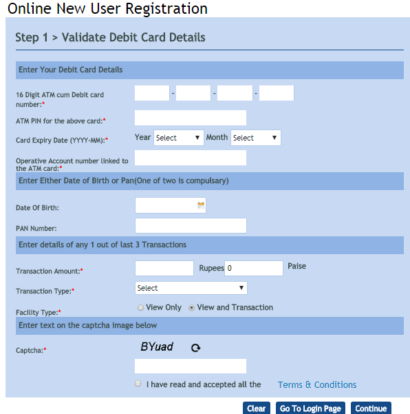 Register Vijaya bank net banking online