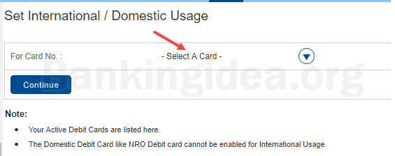 HDFC Debit card international use