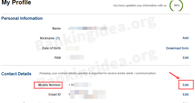Kotak Bank change registered mobile number