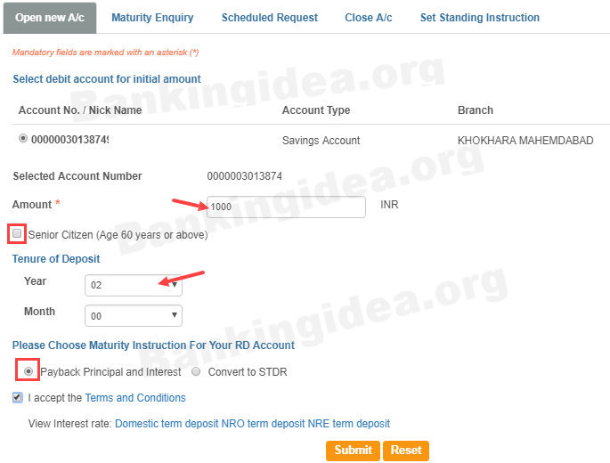 Open RD SBI Online