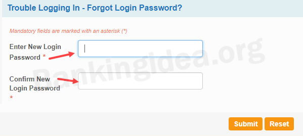 Reset SBI net banking login password