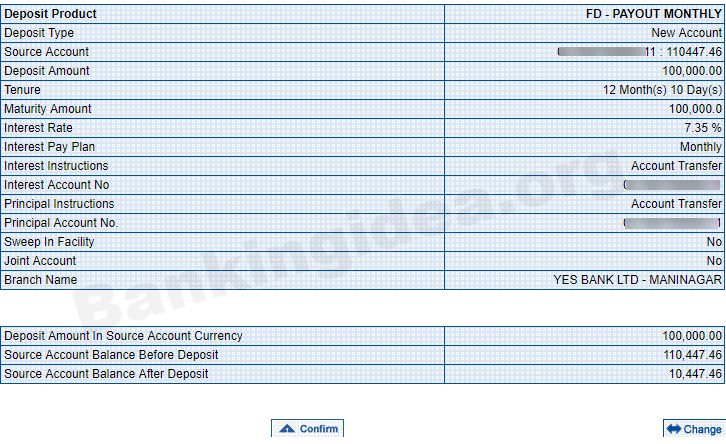 Yes Bank FD open online