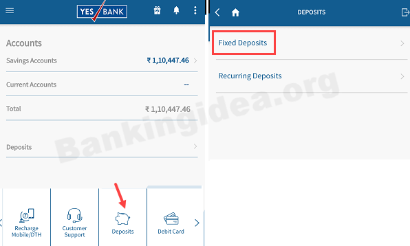 Yes Bank FD open online