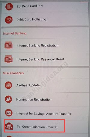 BOB Email ID Register or Update Online