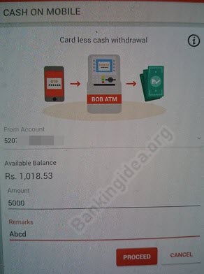 Withdraw Cash Without ATM Card in Bank of Baroda