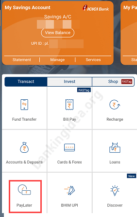 ICICI Pay later UPI Payment online offline