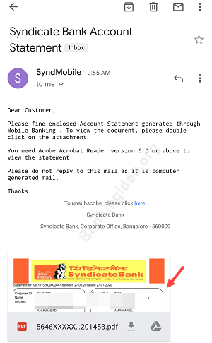 Syndicate Account Statement PDF