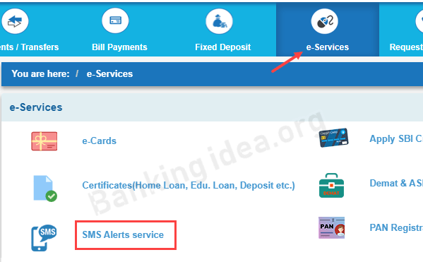 SBI SMS alert