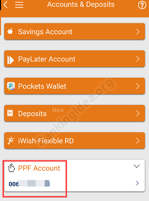 ICICI PPF account transfer money online