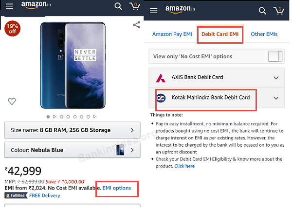 Kotak EMI Debit card