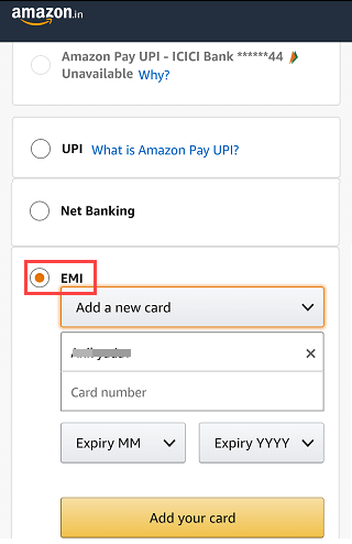 Kotak EMI Debit card