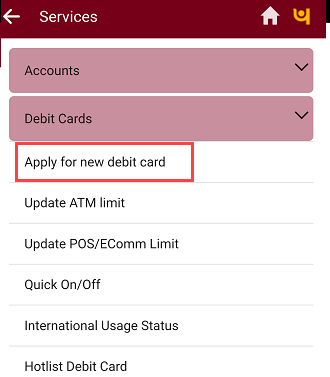  Apply New PNB ATM Debit Card Online