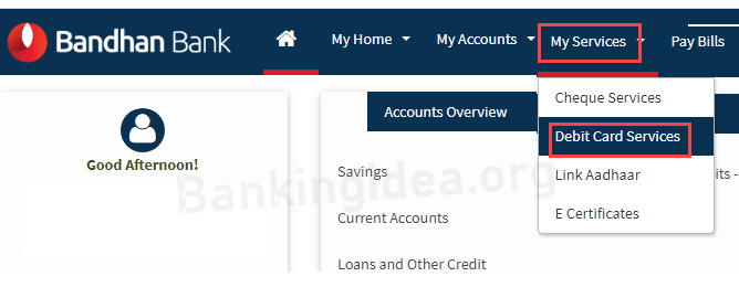 Bandhan Bank ATM PIN Generation Online Process