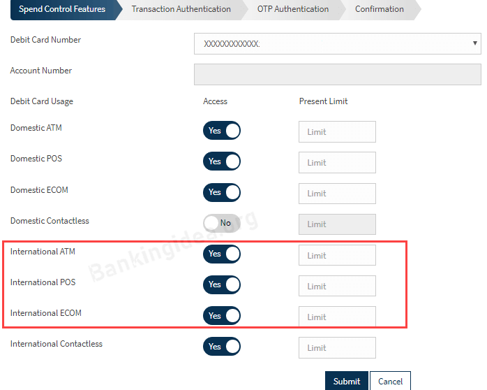 bandhan bank debit card international transactions