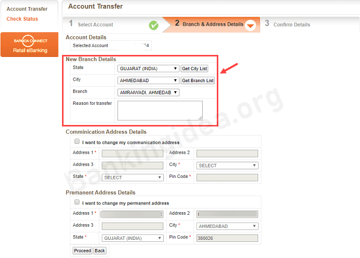  Transfer Bank of Baroda Account To New Branch Online