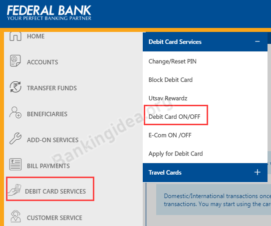 Enable International Usage For Federal Debit Card