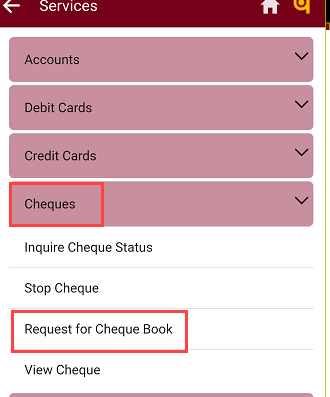 PNB Cheque Book apply Online