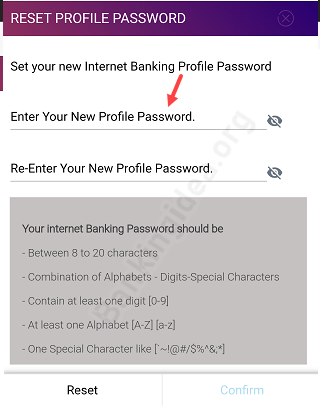 reset sbi profile password