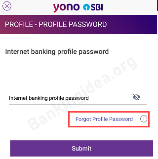 reset sbi profile password