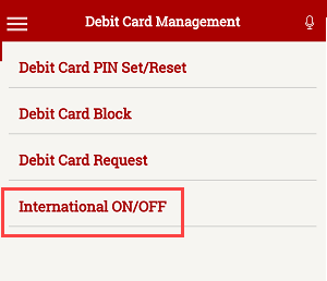 Enable South Indian Bank Debit card International Transactions 