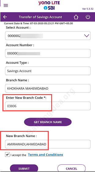 Transfer SBI account | Change SBI Branch