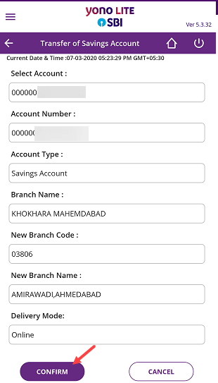 Transfer SBI account | Change SBI Branch